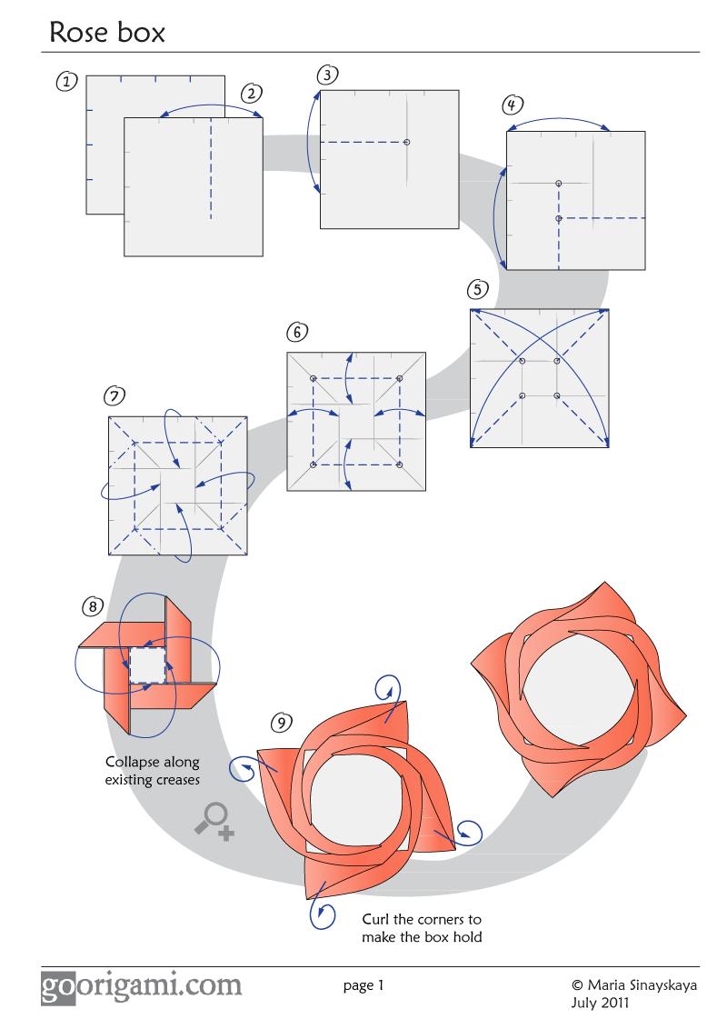 Video Origami Rose Box DO IT YOURSELF